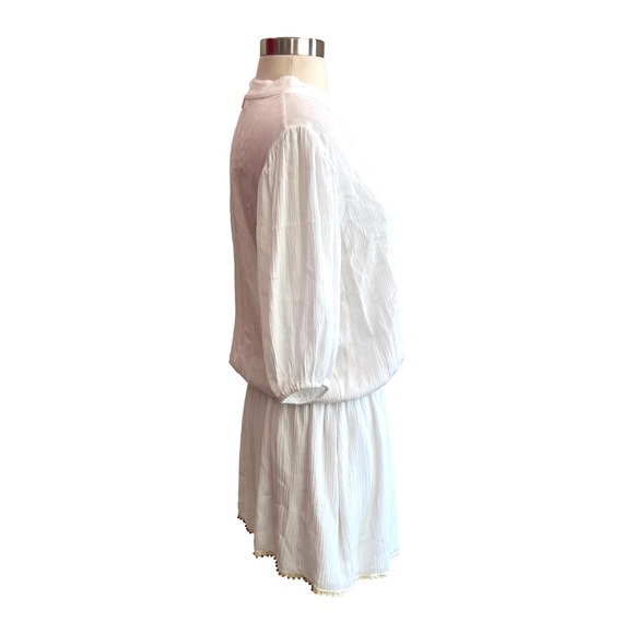 Tea Bags Los Angeles Brand White Crackle Texture Cover Up Dress XS EUC - Picture 7 of 12